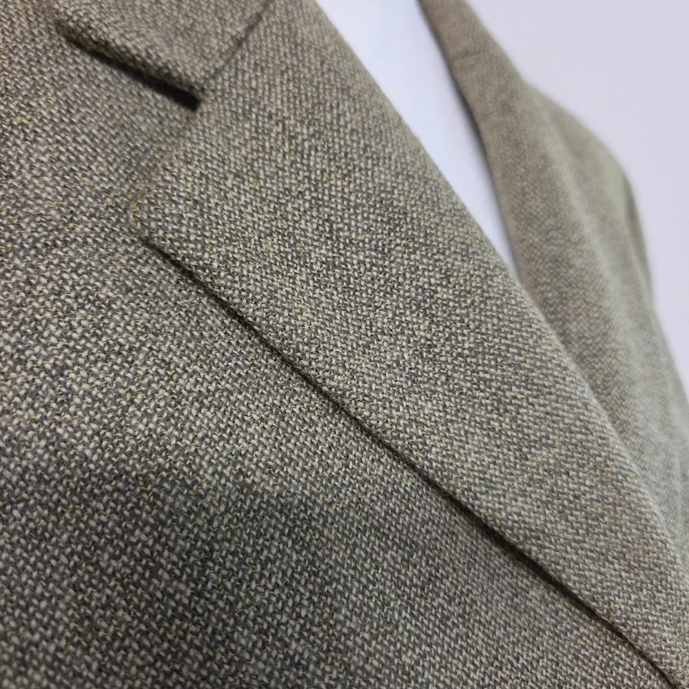 Vintage 90s Jones New York Olive Tweed Virgin Wool Longline Blazer Size 4 Preppy